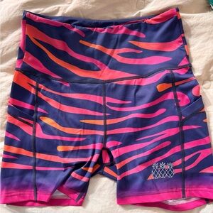 Tres Pinas L Zebra Print Athletic Shorts